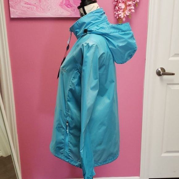 NWT 💕Landway Blue Zip Up Windbreaker Rain Jacket - Picture 4 of 15